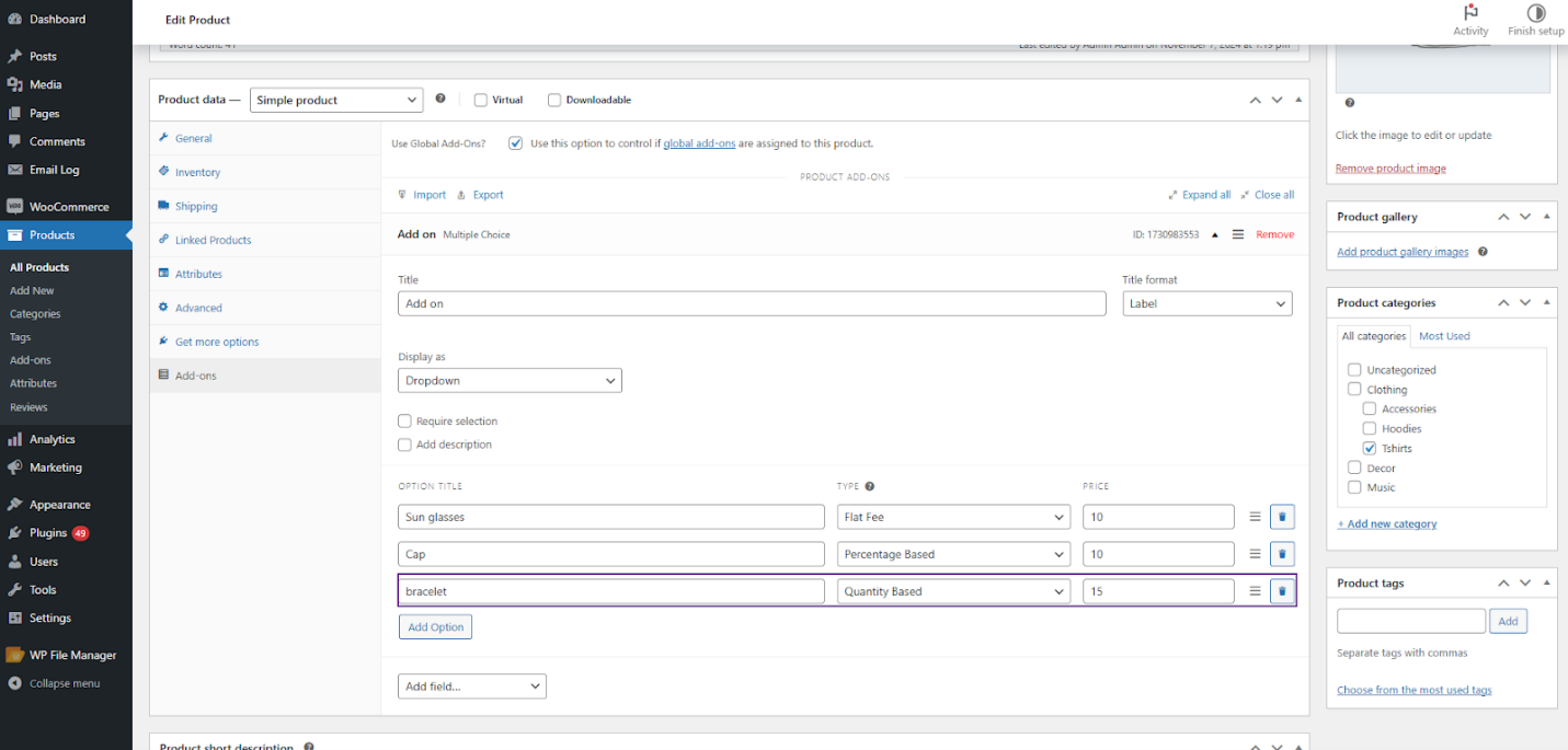 Compatibility with Product Add-Ons for WooCommerce