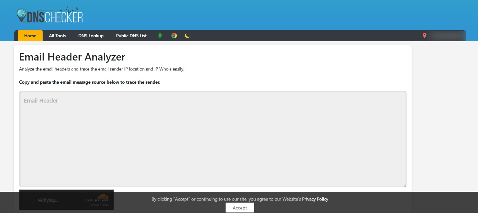 Email Header Analyzer by DNS Checker