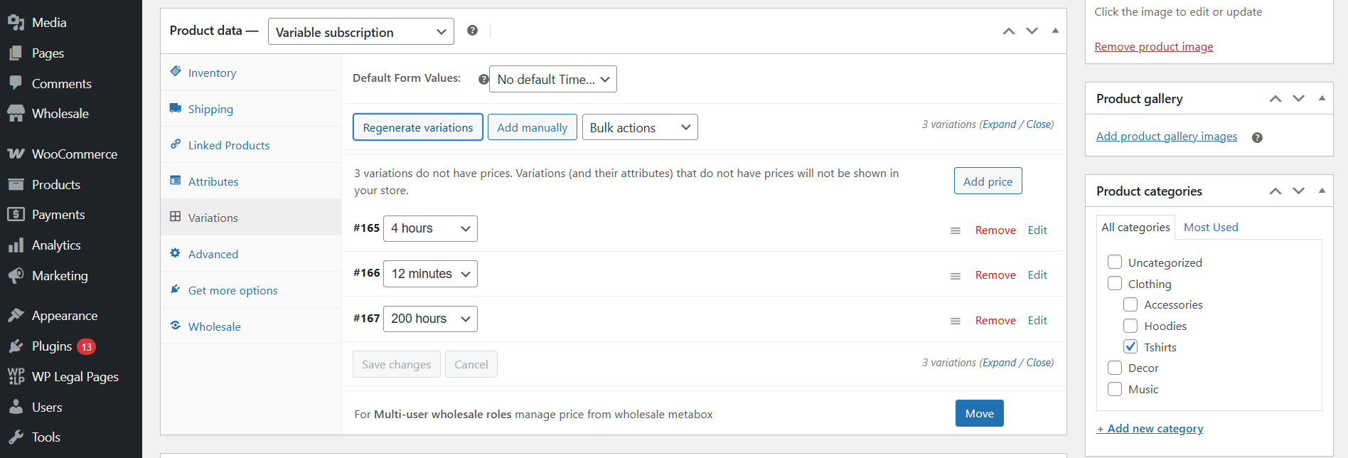 create automatic variations