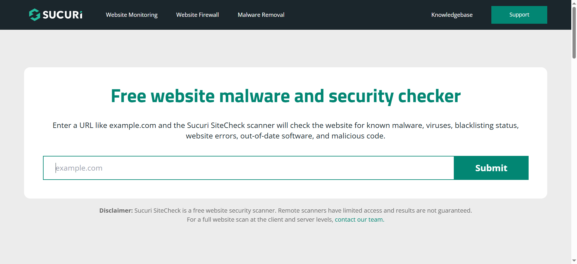 SiteCheck by Sucuri WordPress Plugin