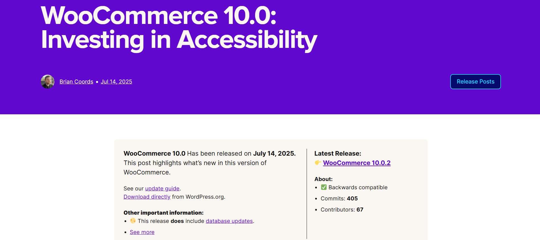 WooCommerce 10.0 Release at a Glance