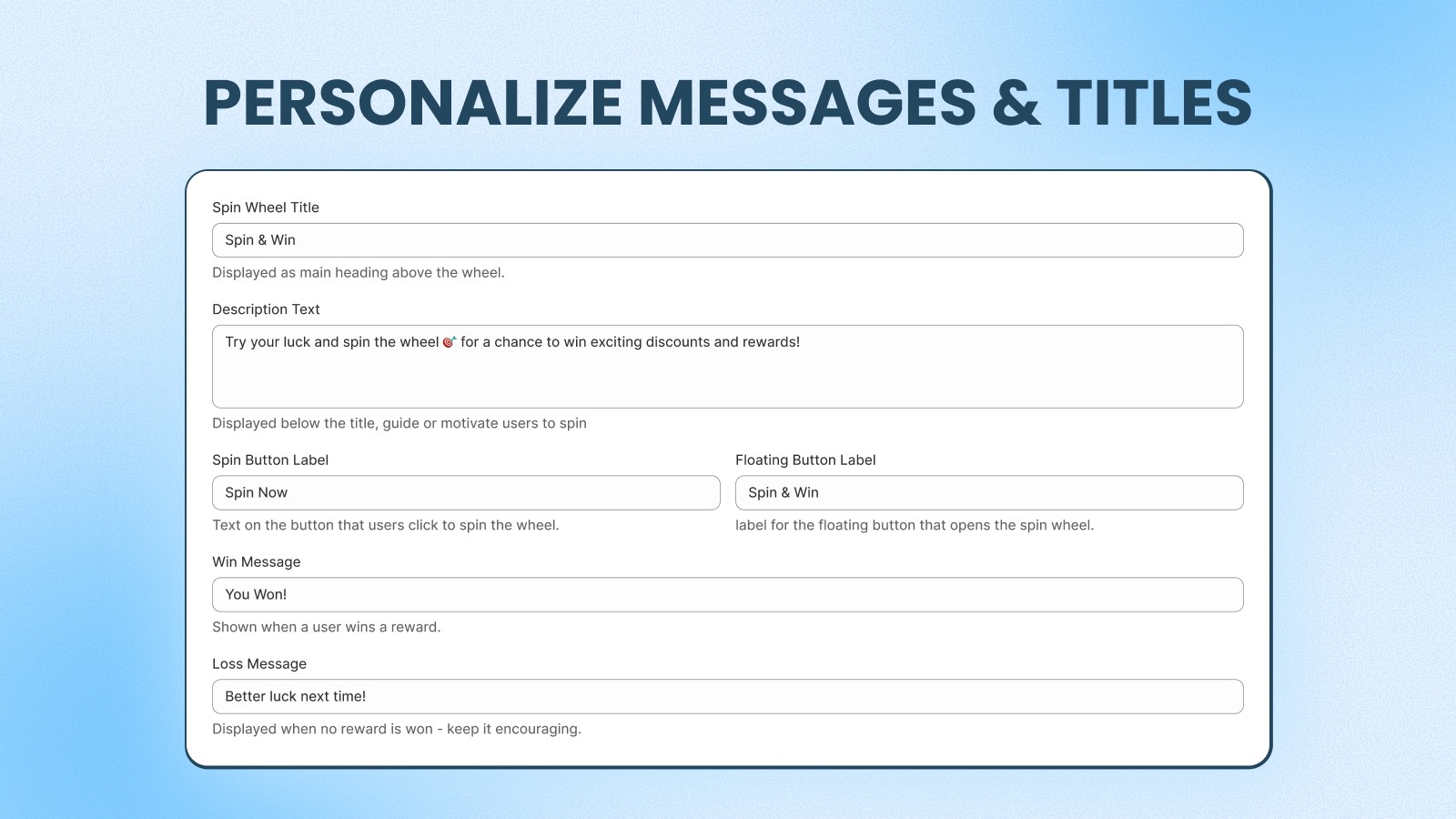 Custom Messages That Connect