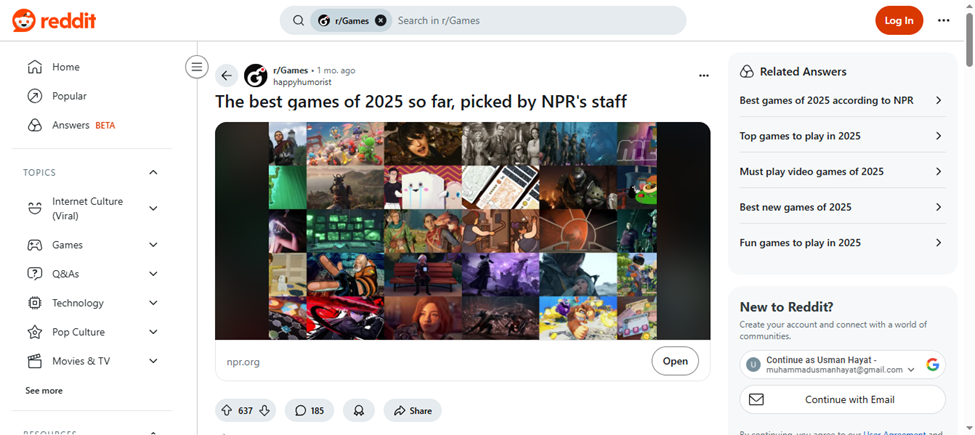 Famous Games in 2025