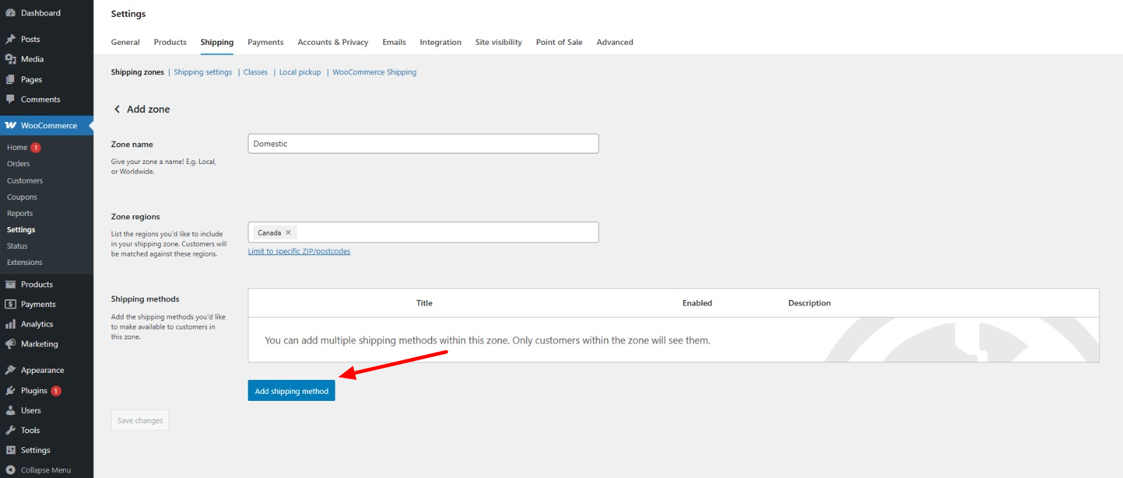 Add shipping methods