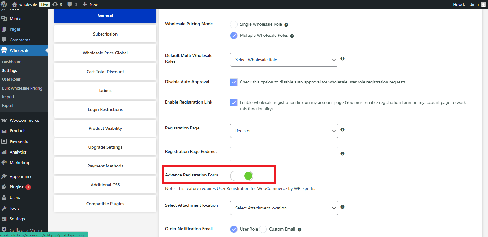 Advance Registration Form Toggle - WPExperts Advance Registration Form Toggle