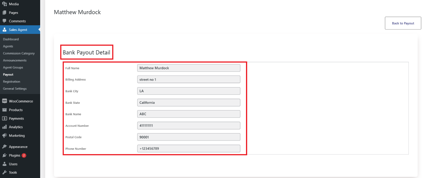 Bank Transfer Detail