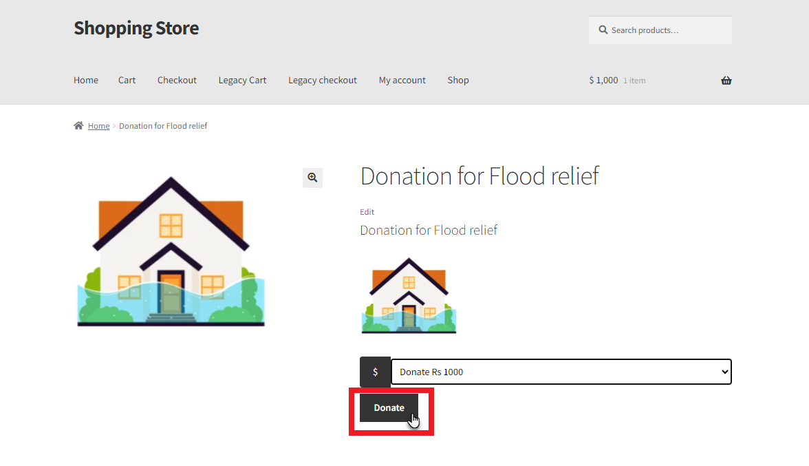 Click the Donate Button
