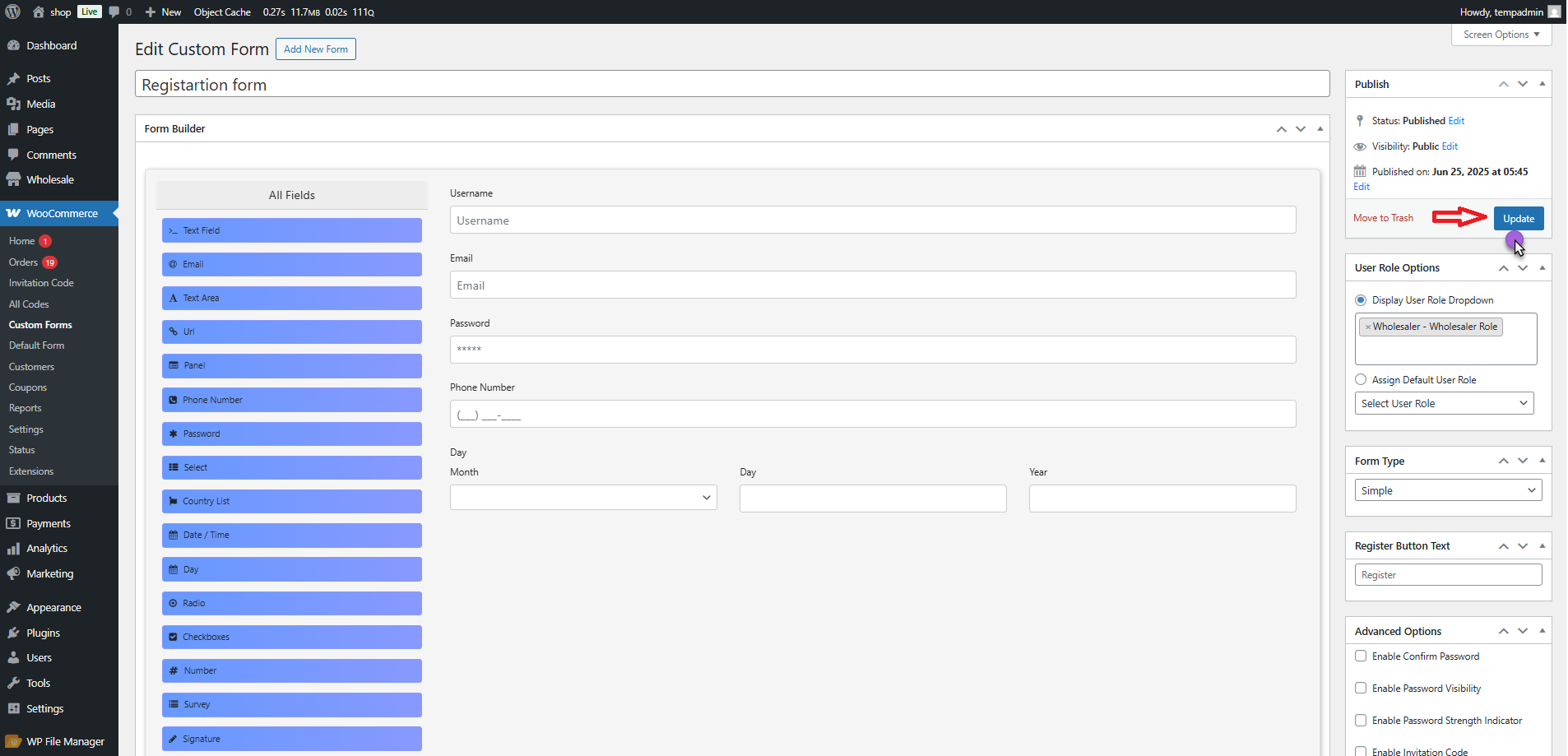Click the Update Button - WPExperts Click the Update Button