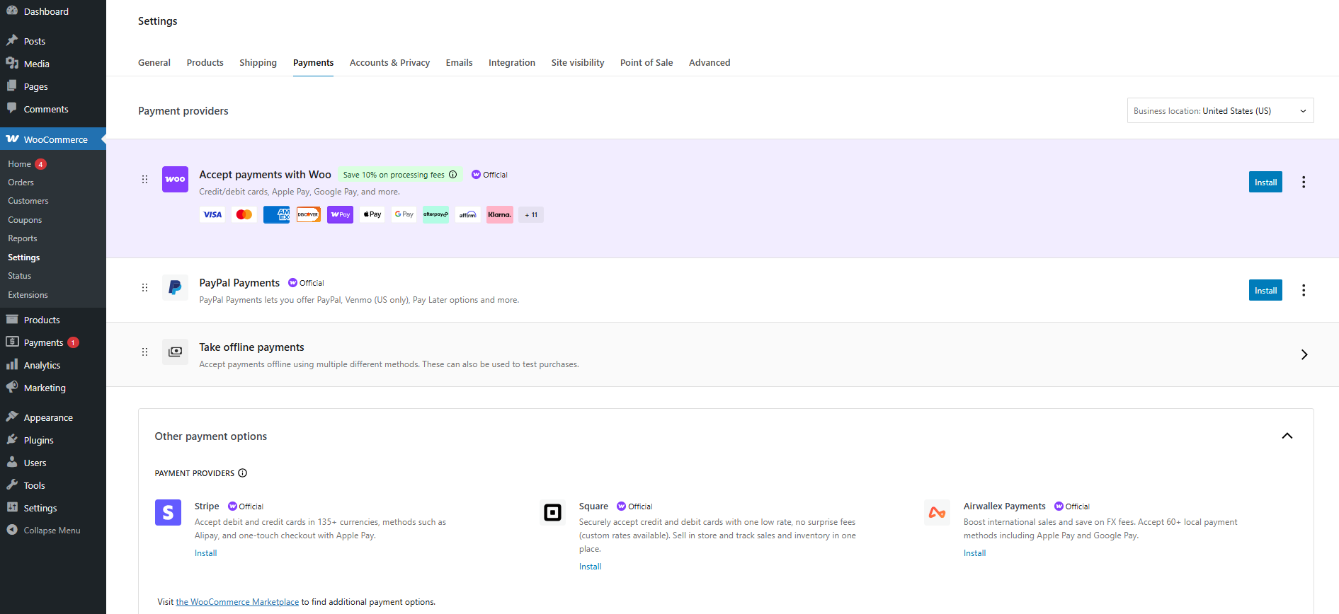Configure Payment Gateways
