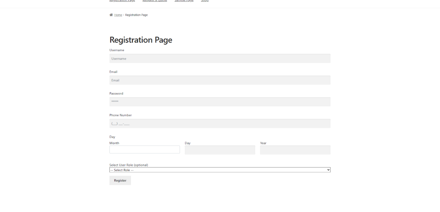Custom Registration Form - WPExperts Custom Registration Form