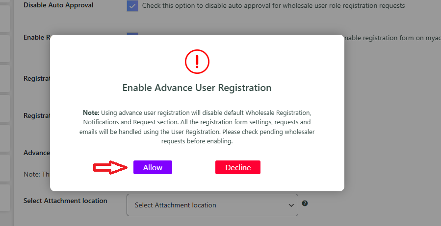 Enable Advanced User Registration - WPExperts Enable Advanced User Registration