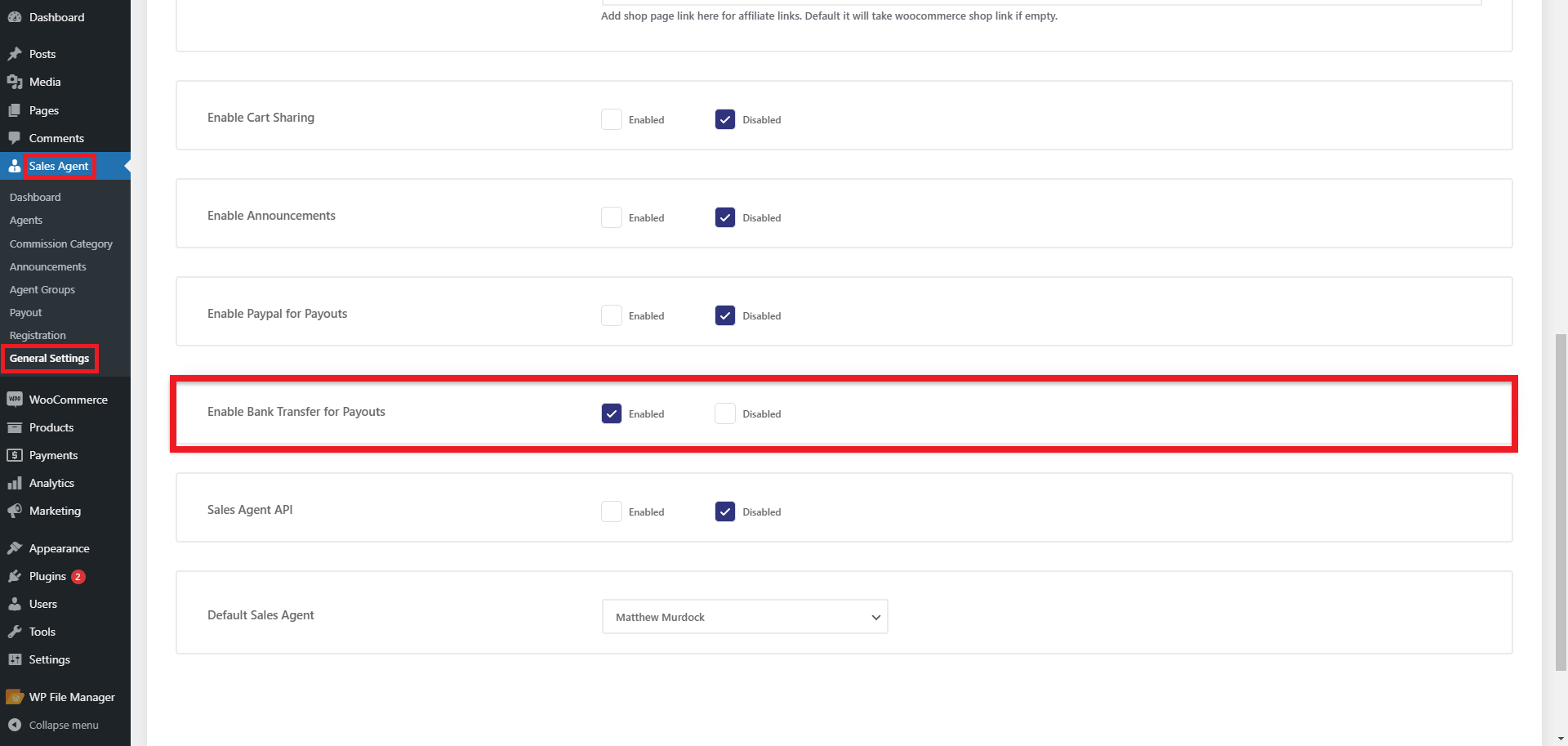 Enable Bank Transfer for Payouts