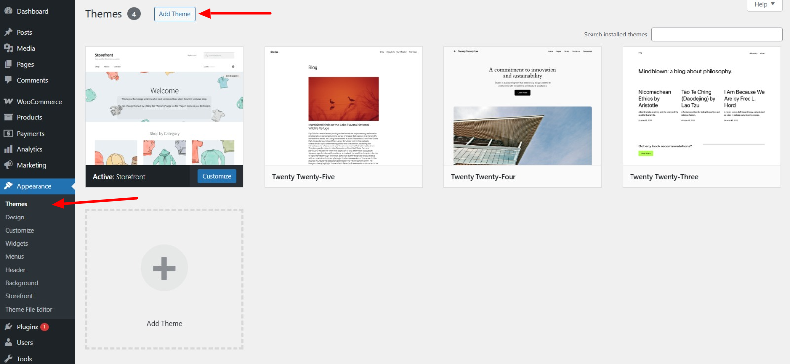 Follow these steps to upload your preferred theme