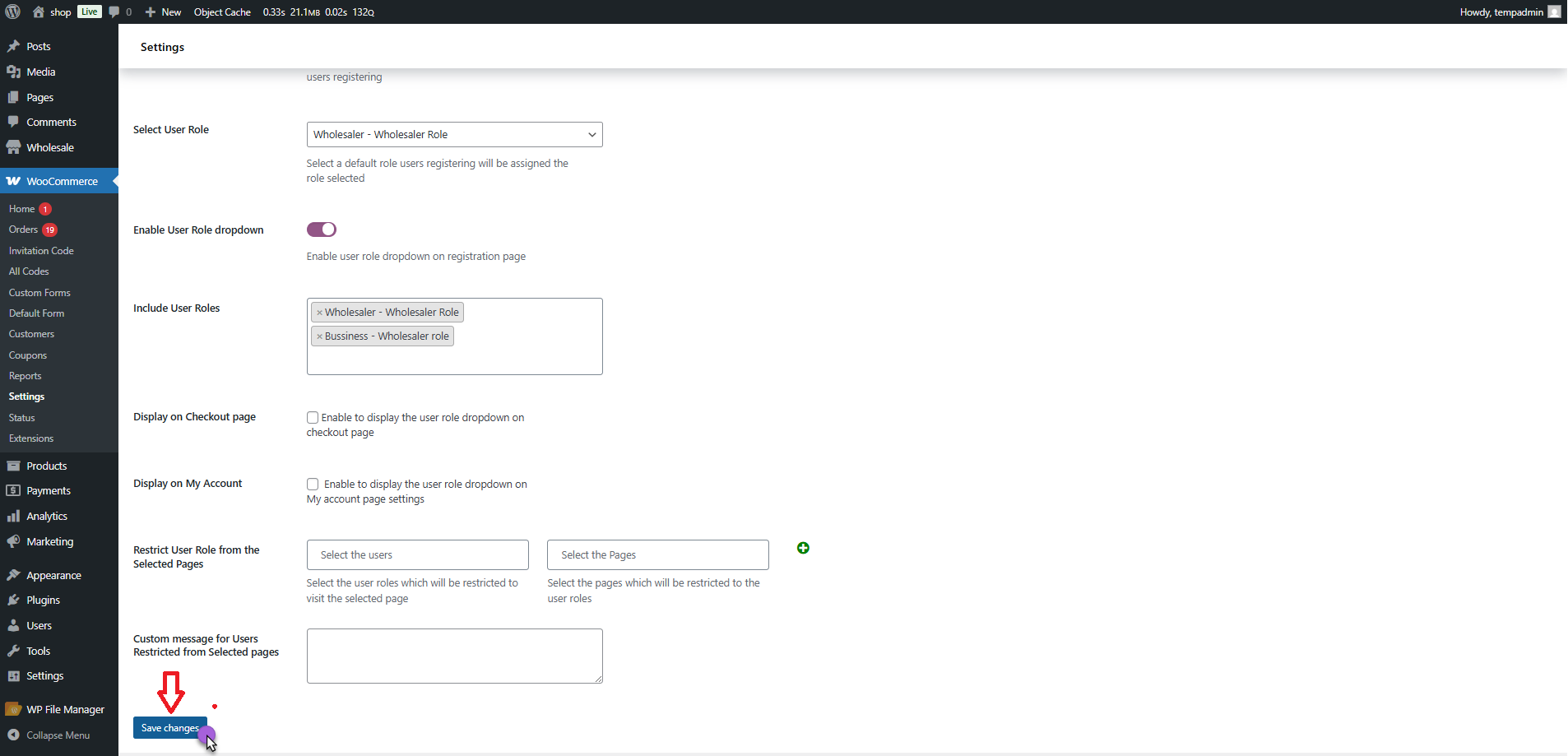 Hit Save Changes Button - WPExperts Hit Save Changes Button