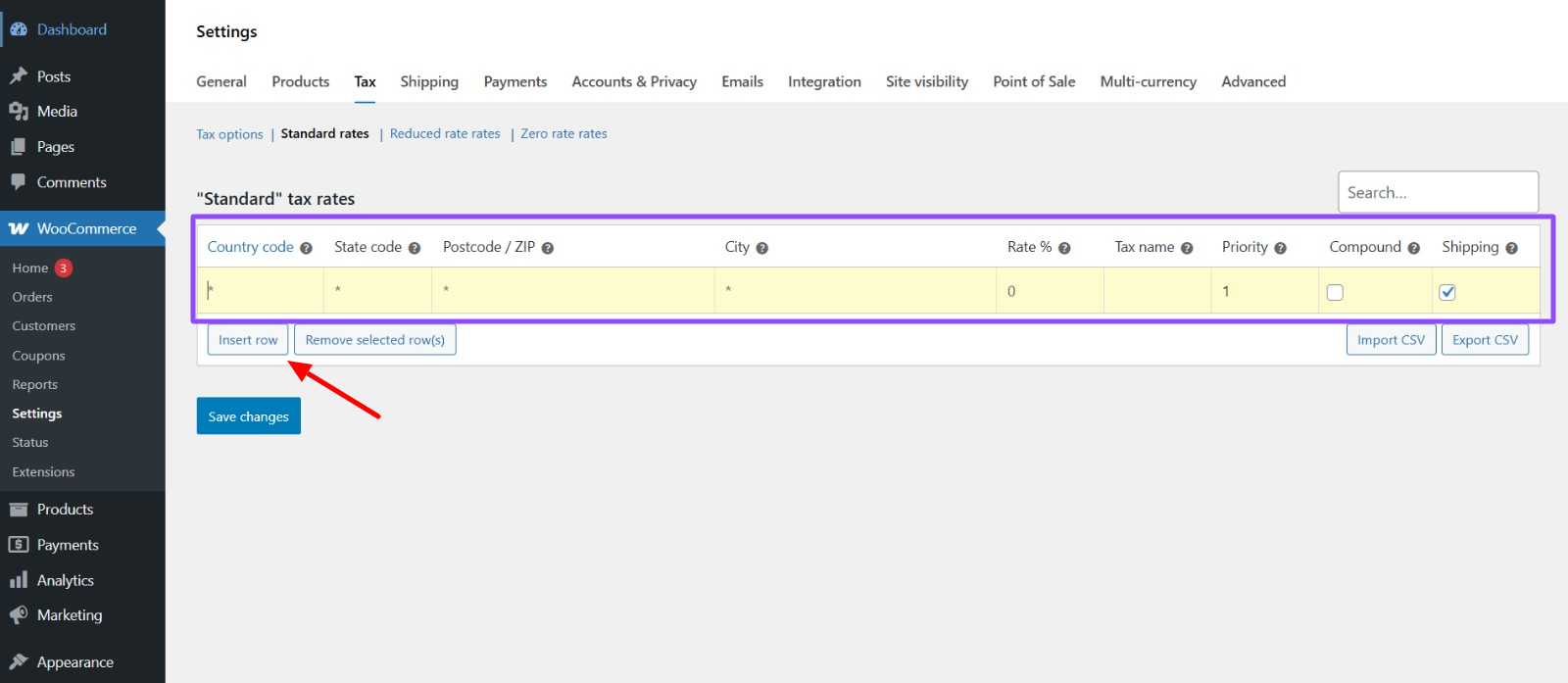 Insert a row and fill in your information in the following columns