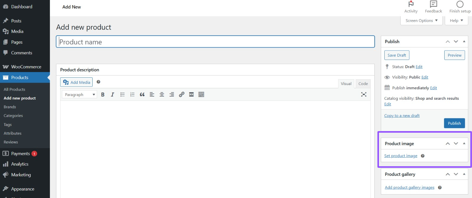 Insert quality product images