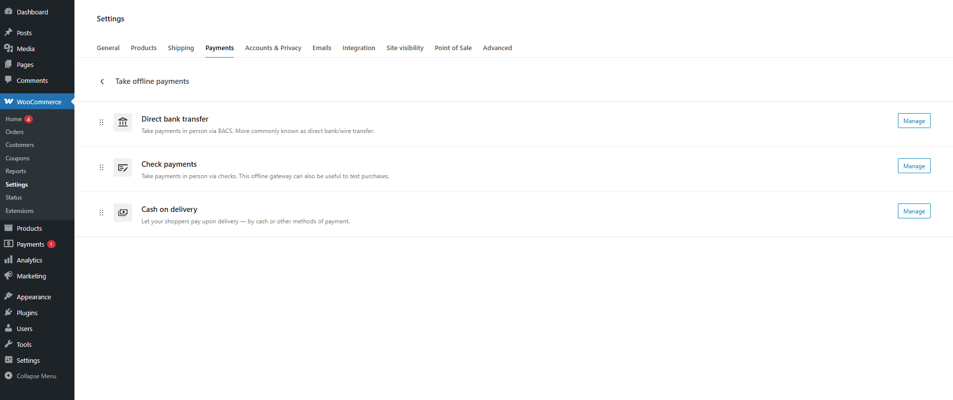 Offline Payment Options