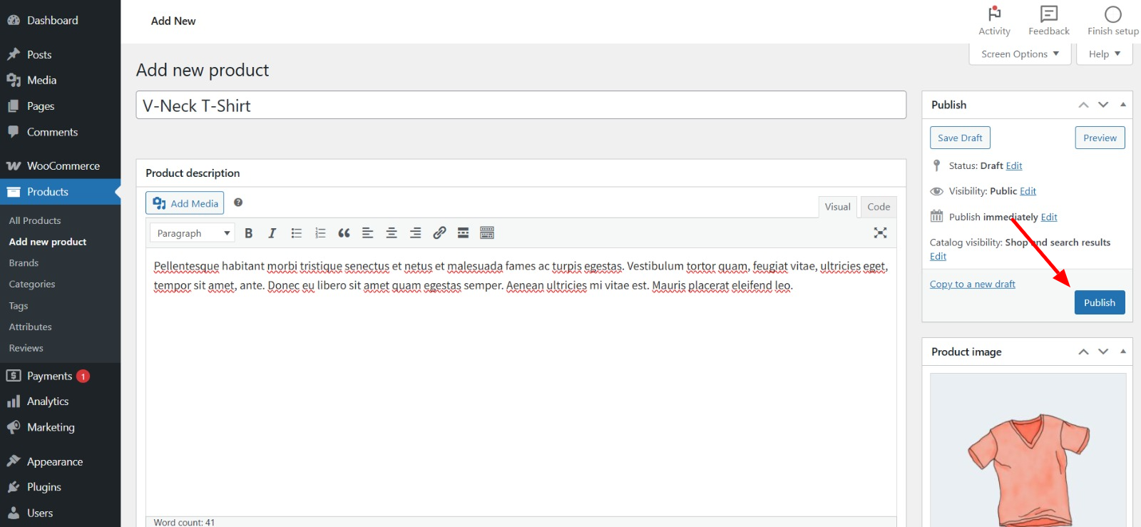 Publish product