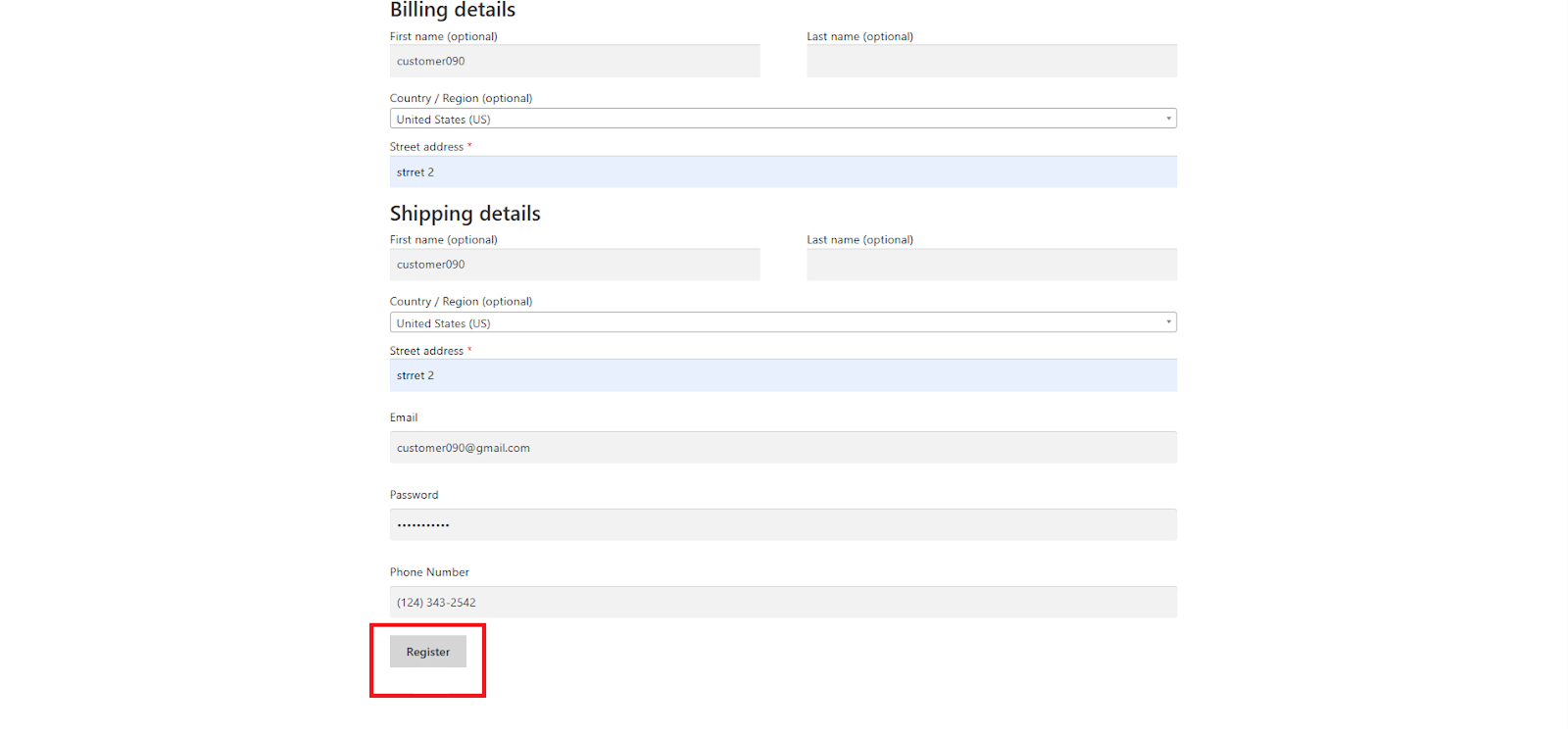 Register Button - WPExperts Register Button