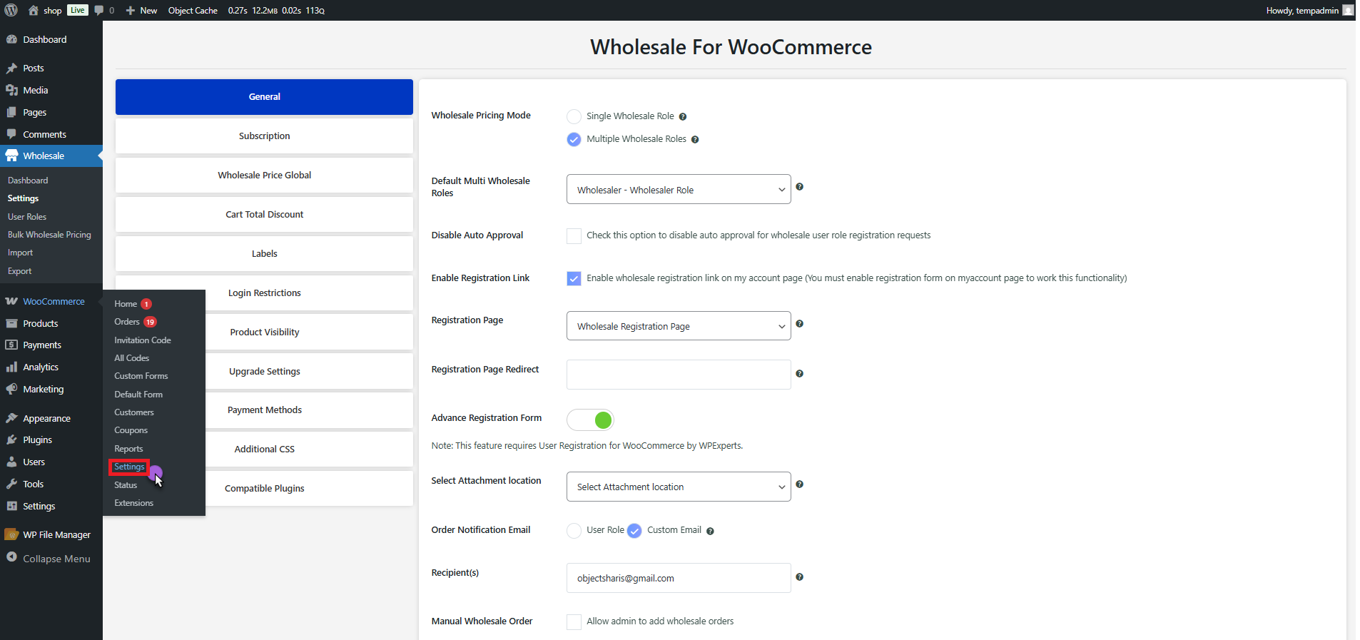 Registration Form User Settings - WPExperts Registration Form User Settings
