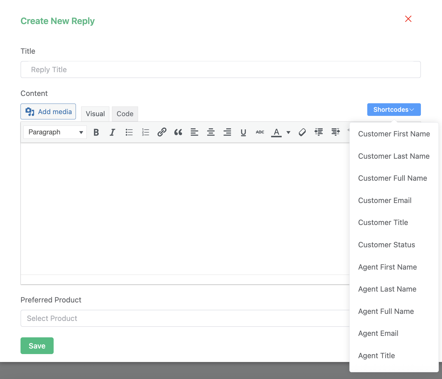 Saved replies - WPExperts Saved replies