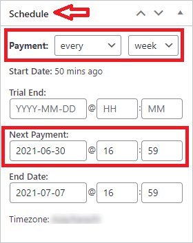 Schedule Section
