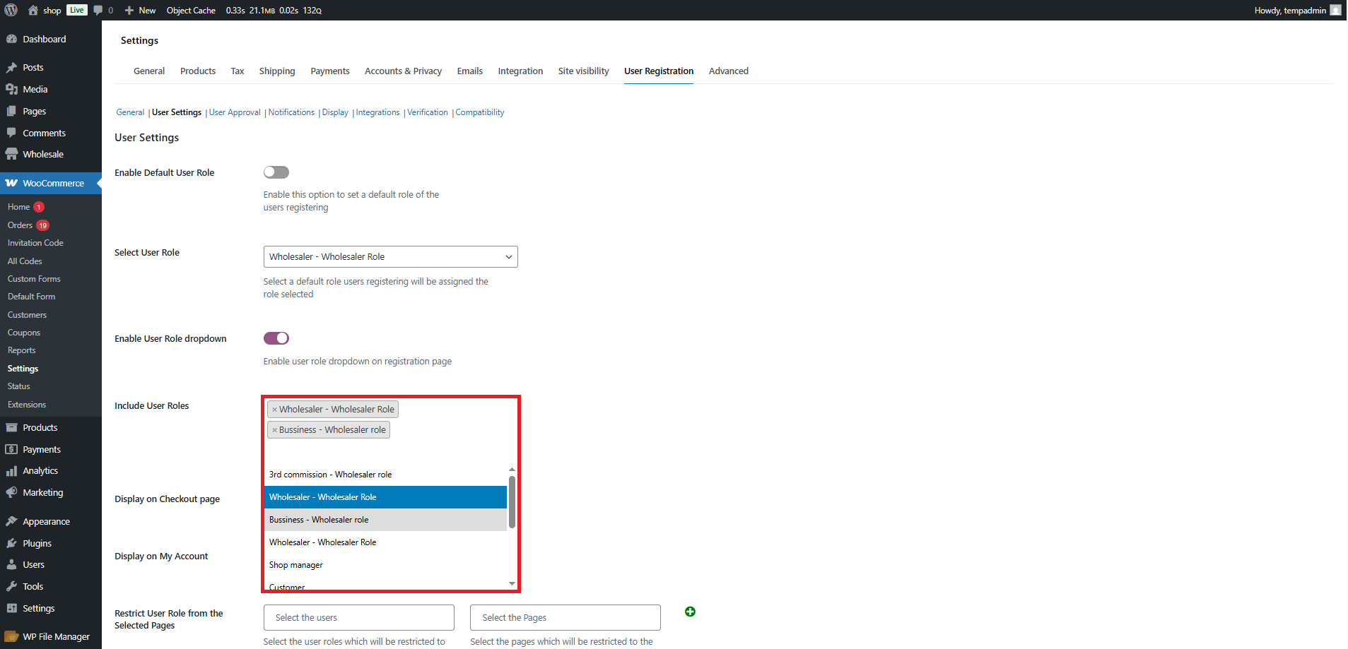 Select Wholesale Role - WPExperts Select Wholesale Role