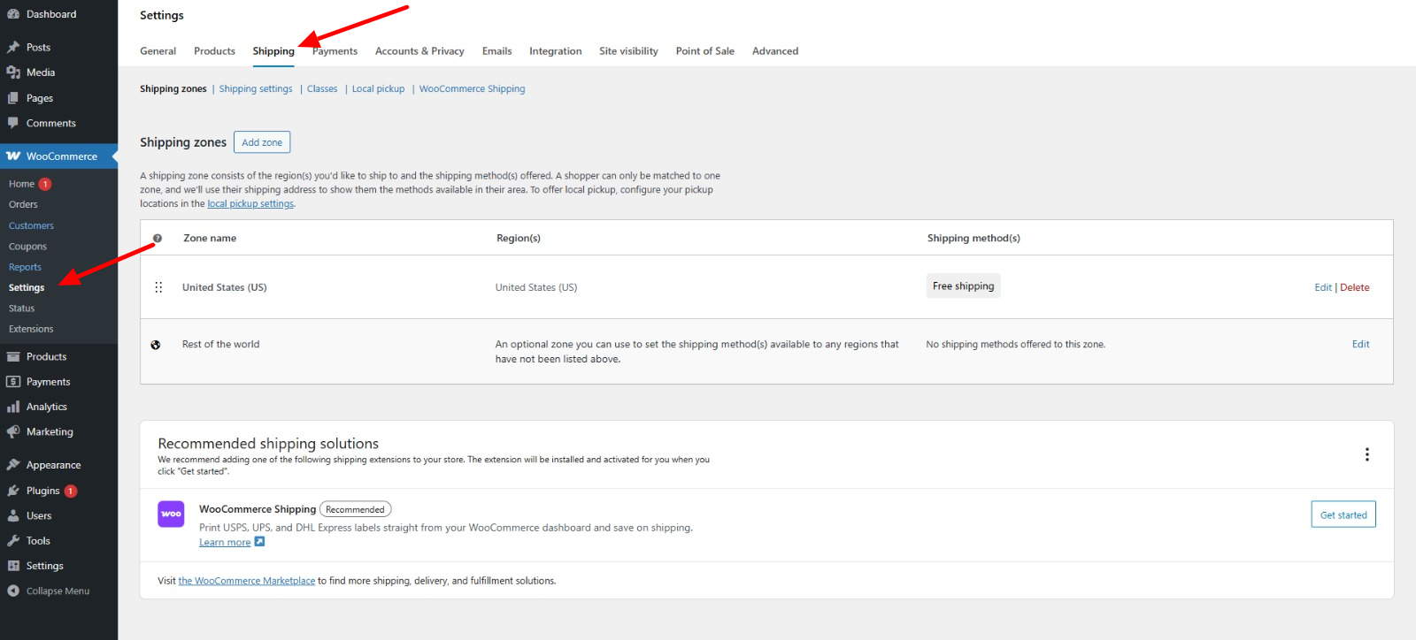 Shipping Options Configuration