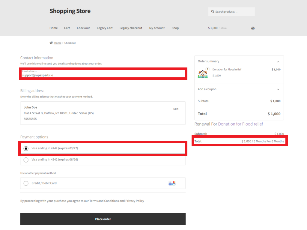Subscription Details