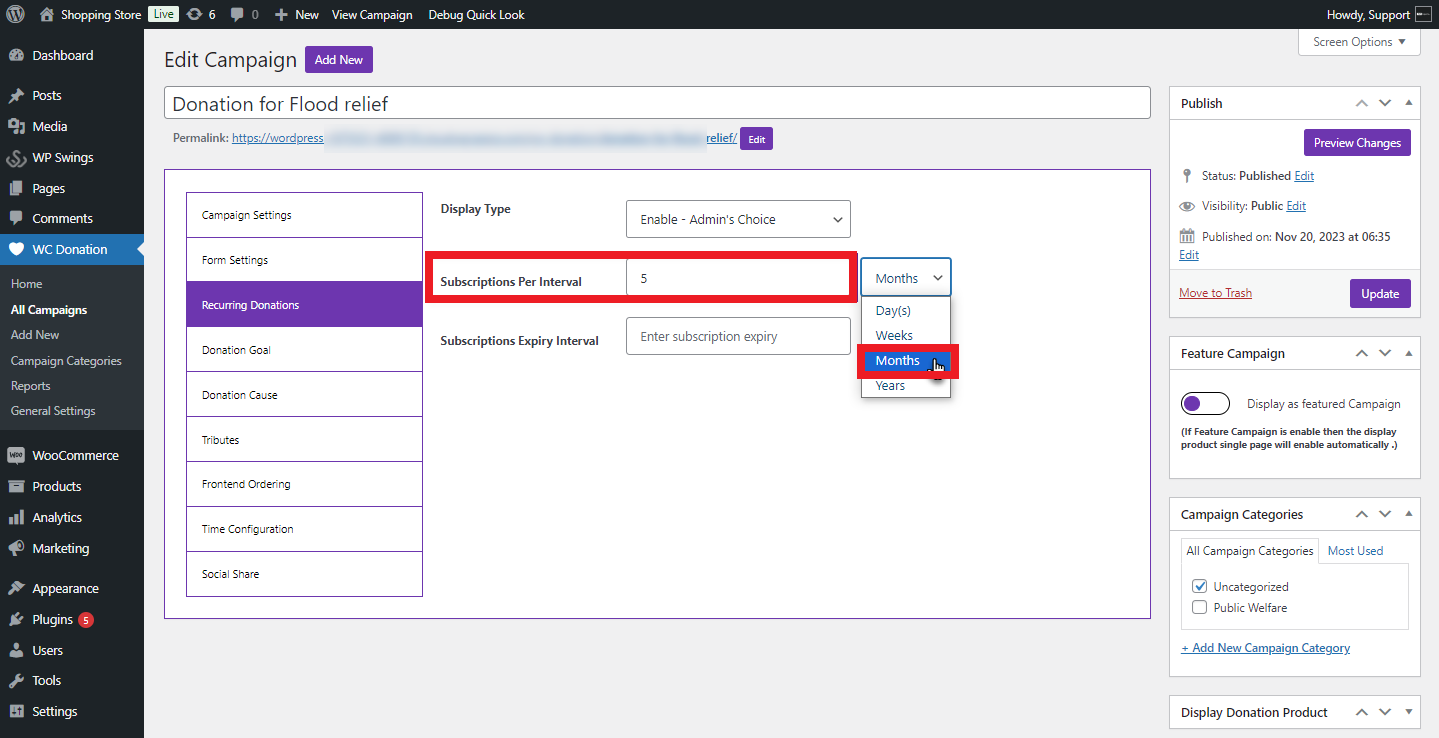Subscriptions Per Interval