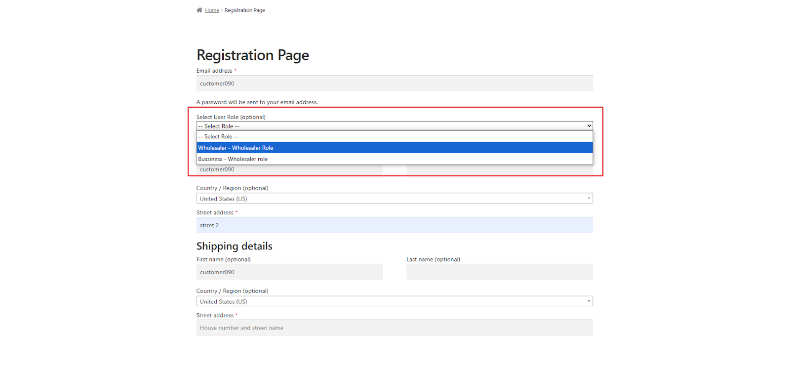 User Role Dropdown set by Admin - WPExperts User Role Dropdown set by Admin