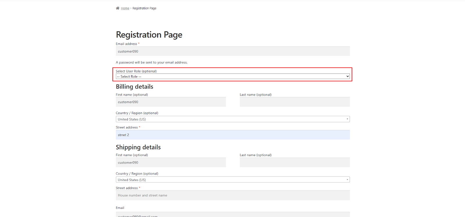 User Role Dropdown - WPExperts User Role Dropdown