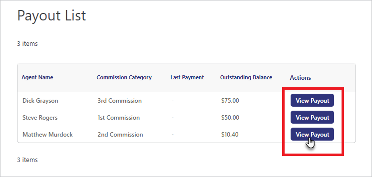 View Payout Button