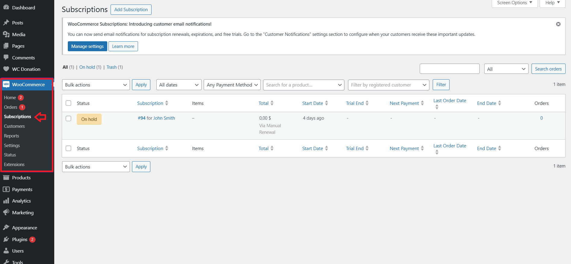WooCommerce Subscriptions