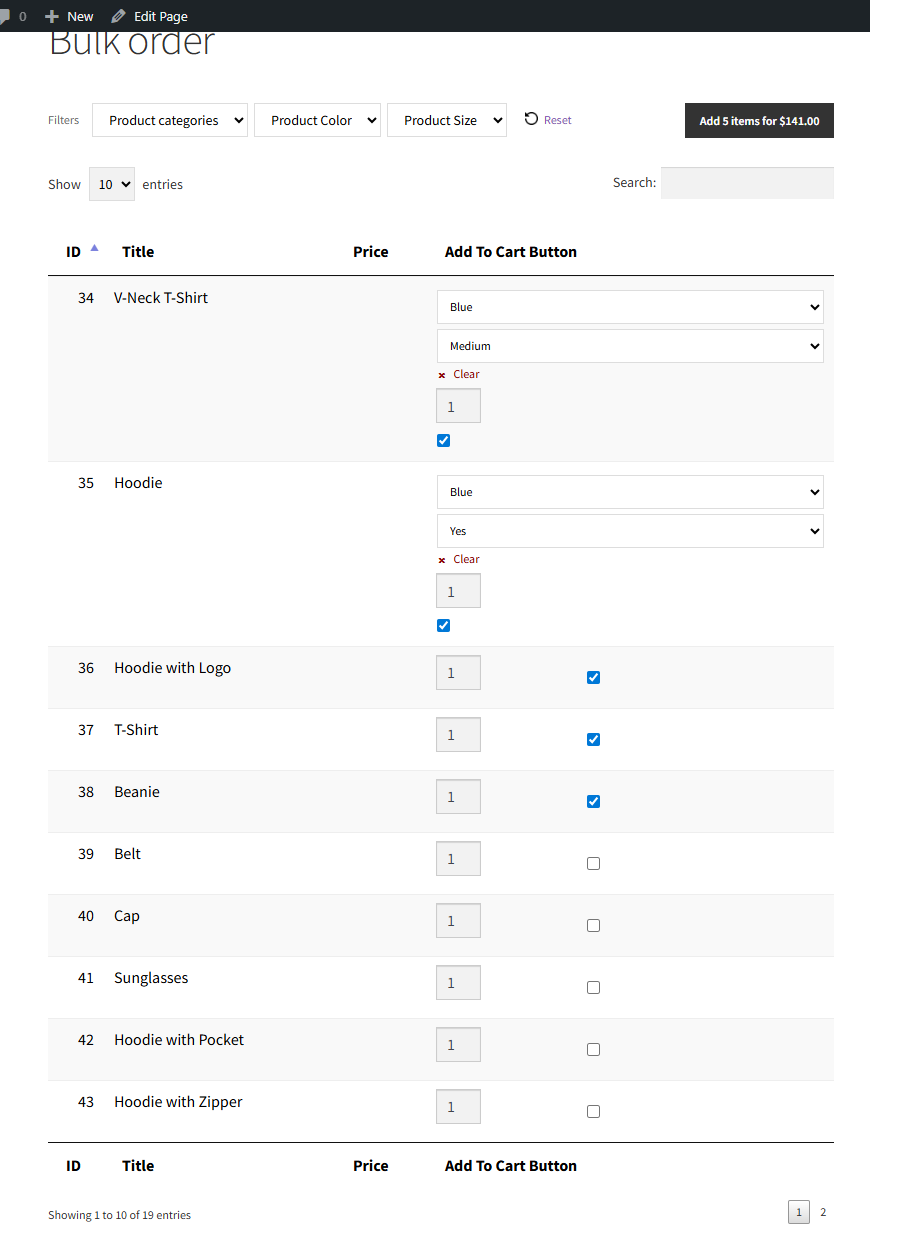 Bulk Selection - WPExperts Bulk Selection