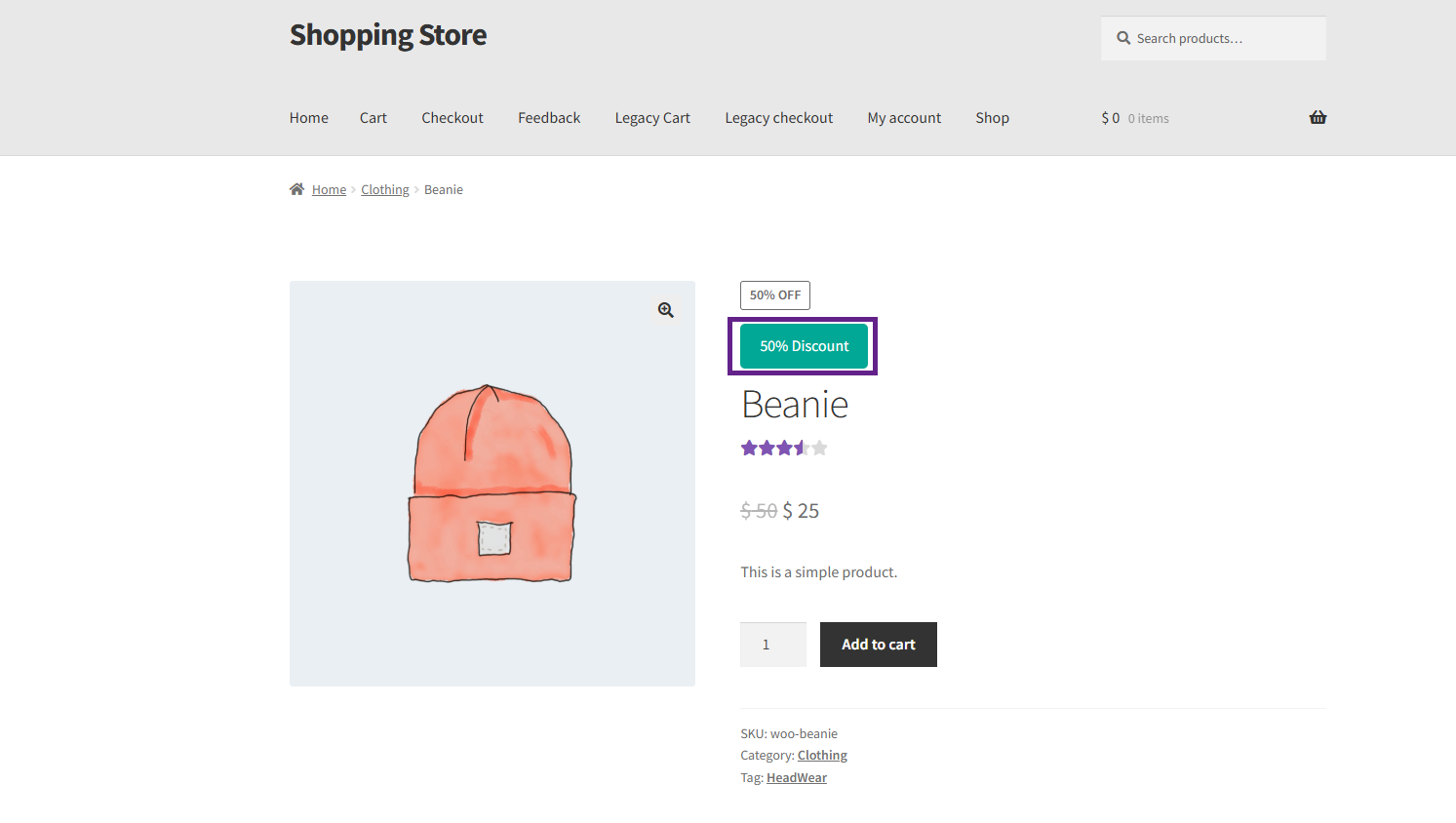 Discount Display on Product Page Front End