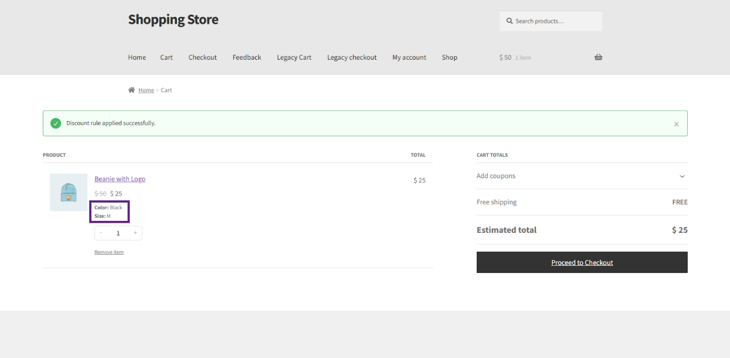 Discount on Product Attributes