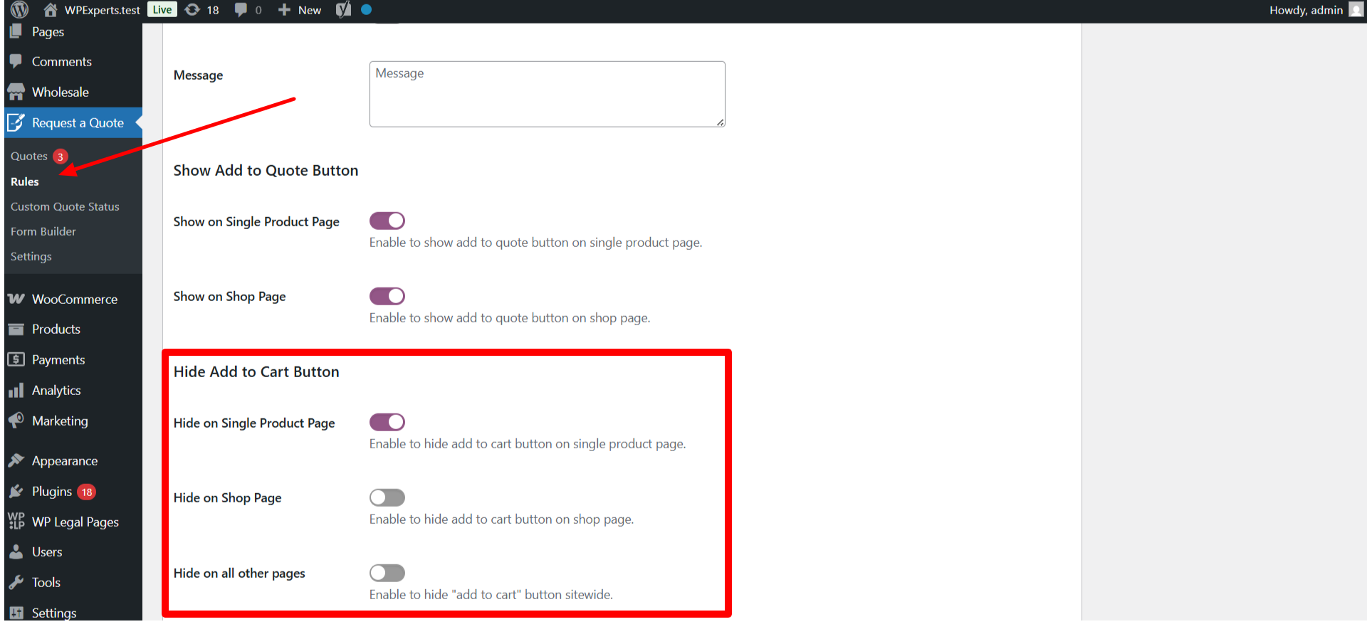 Hide Add to Cart Button