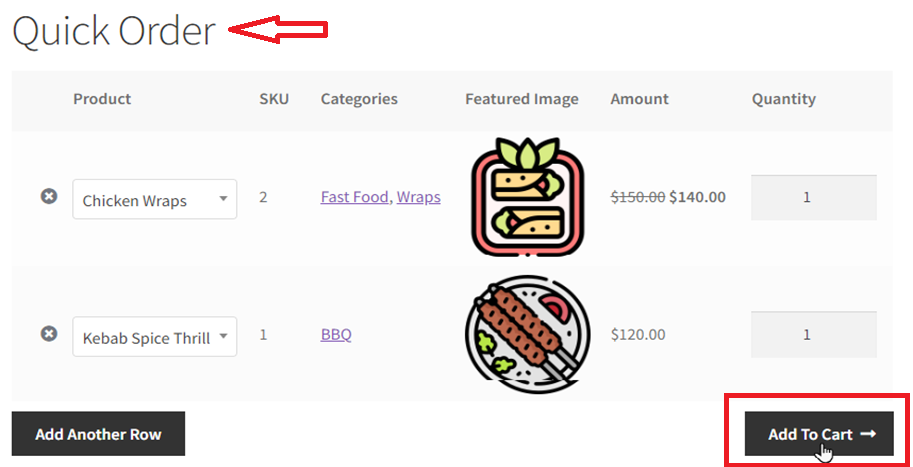 Press Add to Cart Button