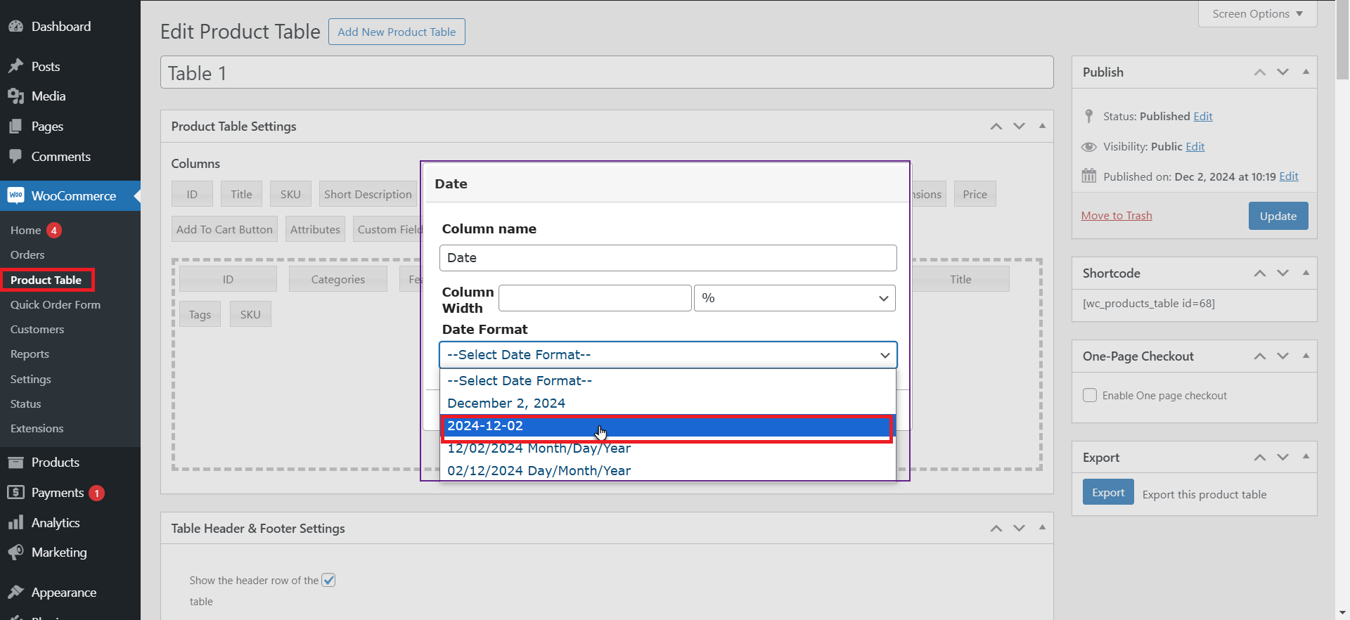 Product Published Date