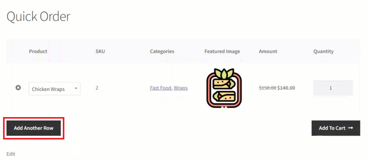 Quick Order Add Multiple Rows