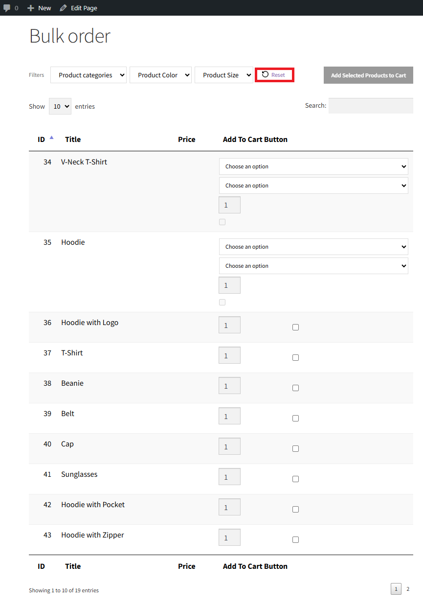 Reset Button for Filters - WPExperts Reset Button for Filters