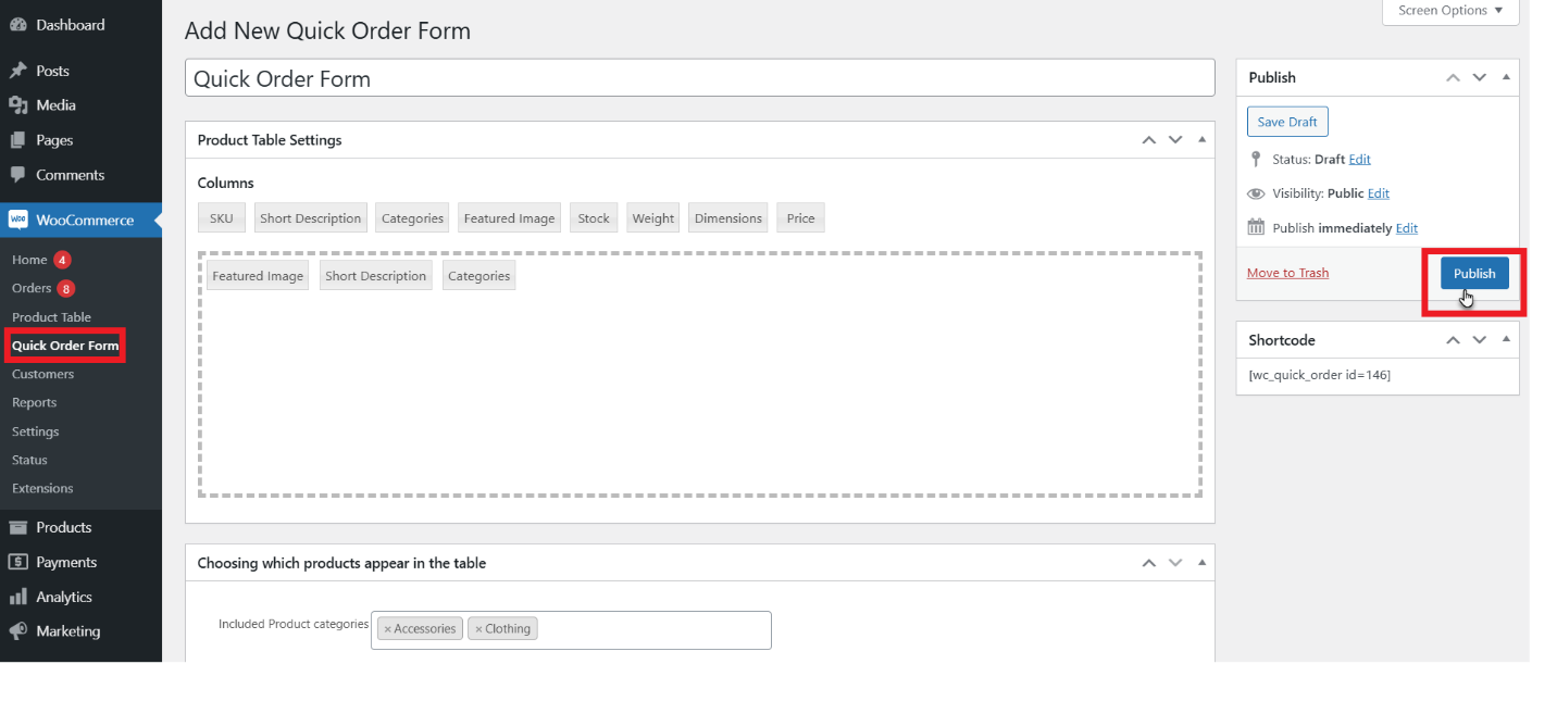 Select Publish Button