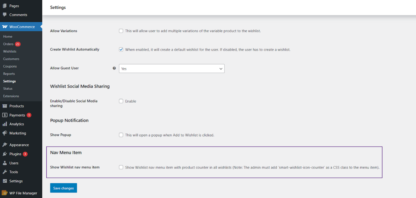 Show Wishlist Navigation Menu Item - WPExperts Show Wishlist Navigation Menu Item