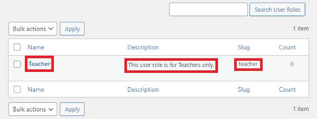 User Role Added