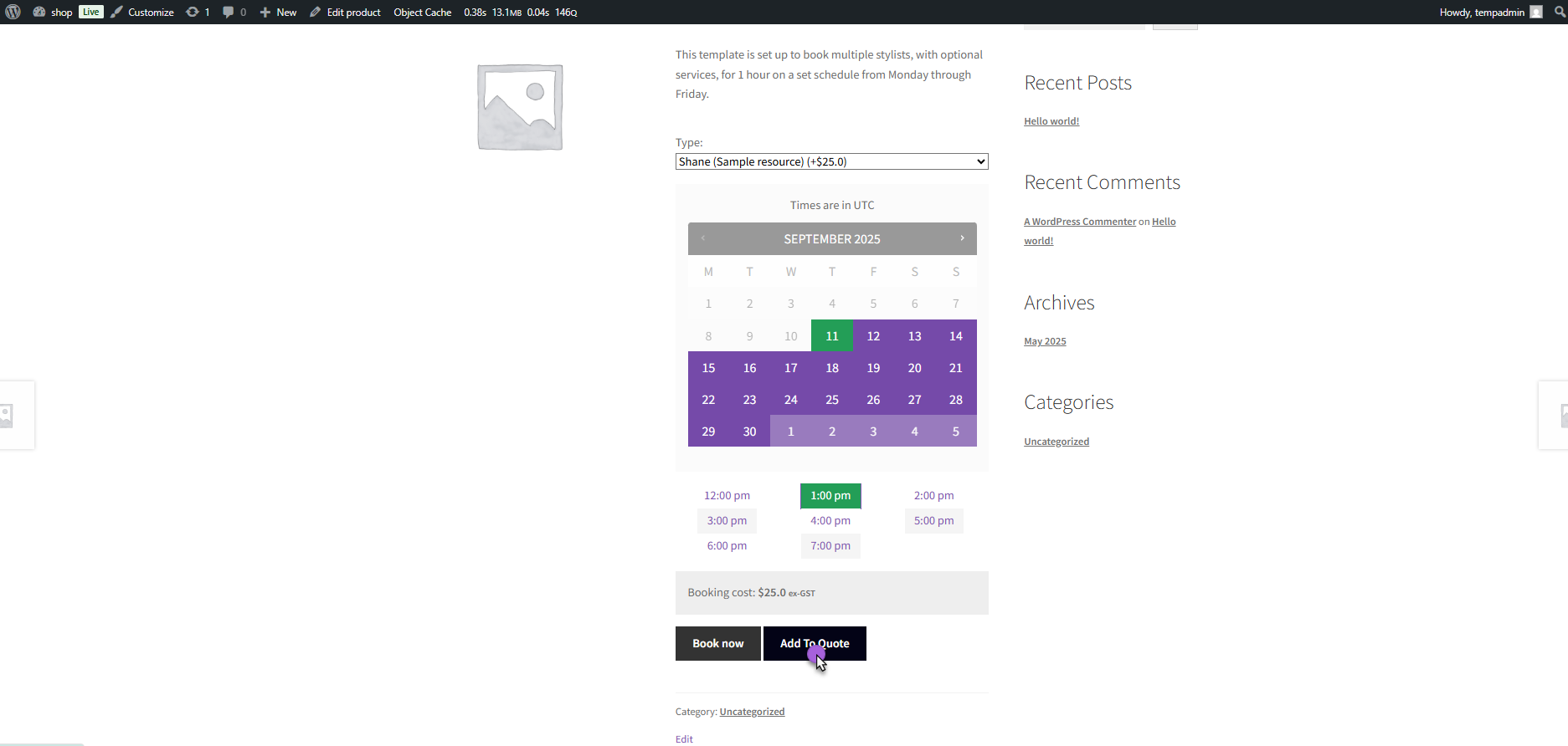 Works with WooCommerce Bookings