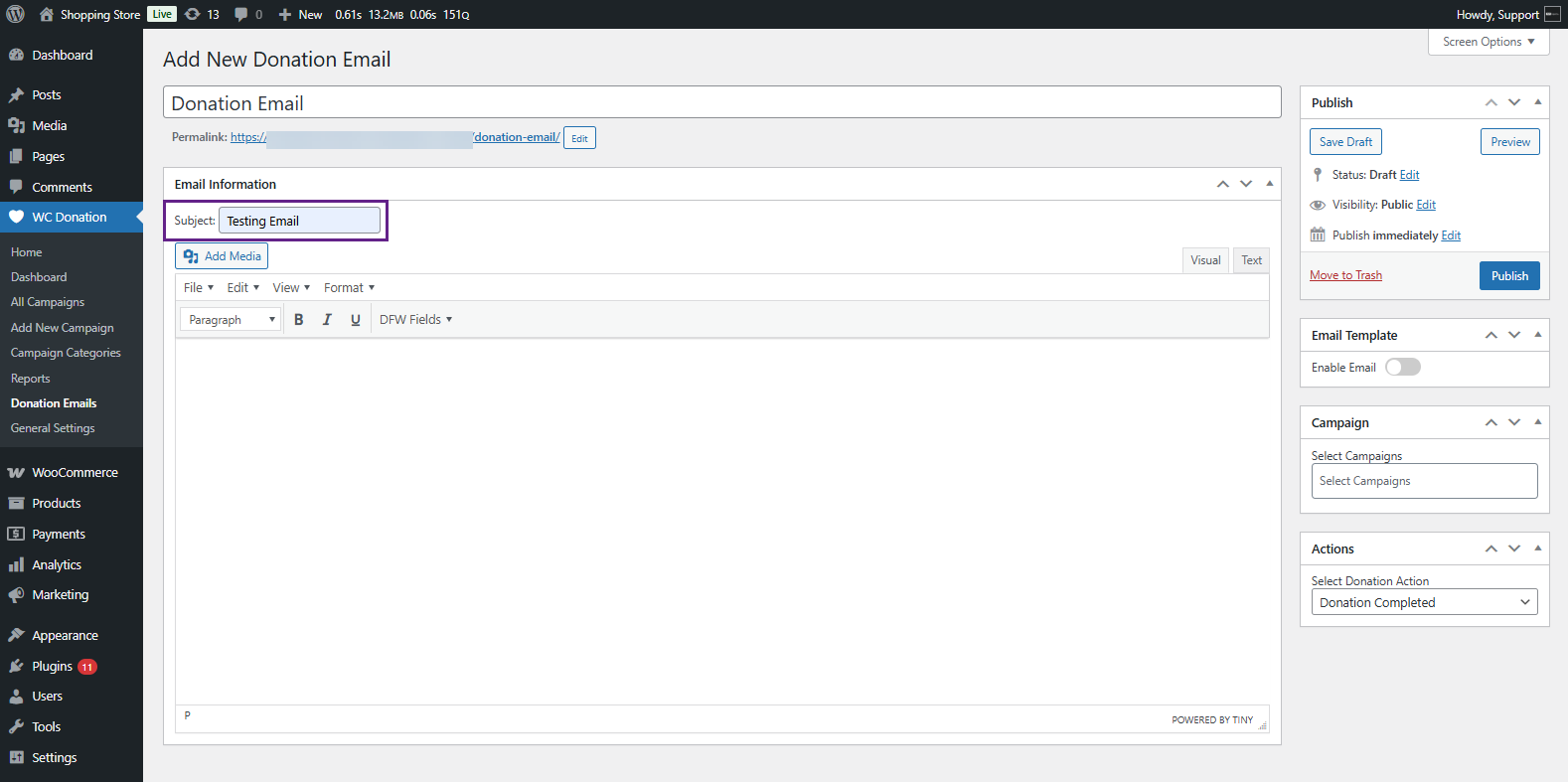 Enter your email subject