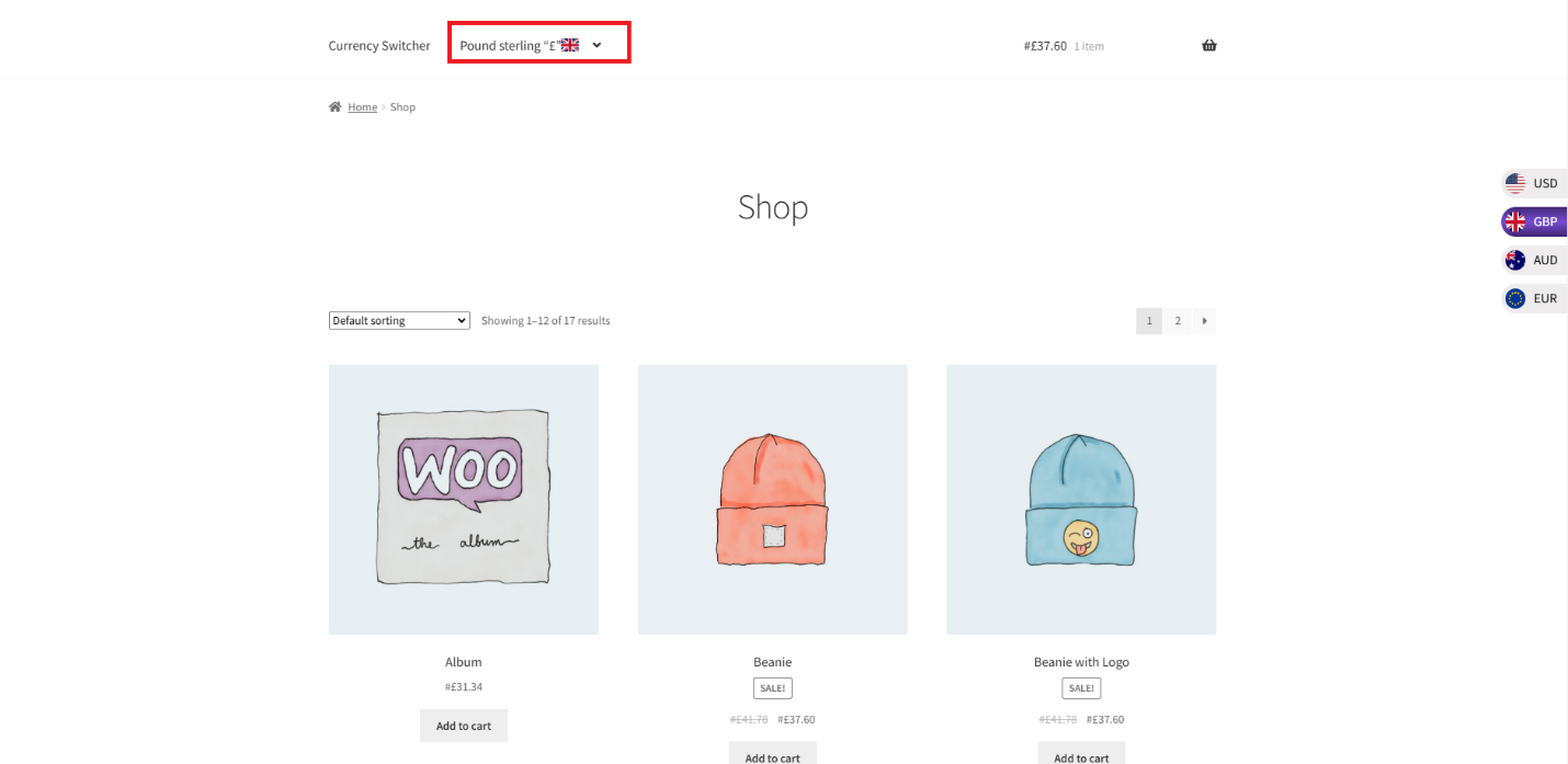 Front-End Impact of Currency Switcher
