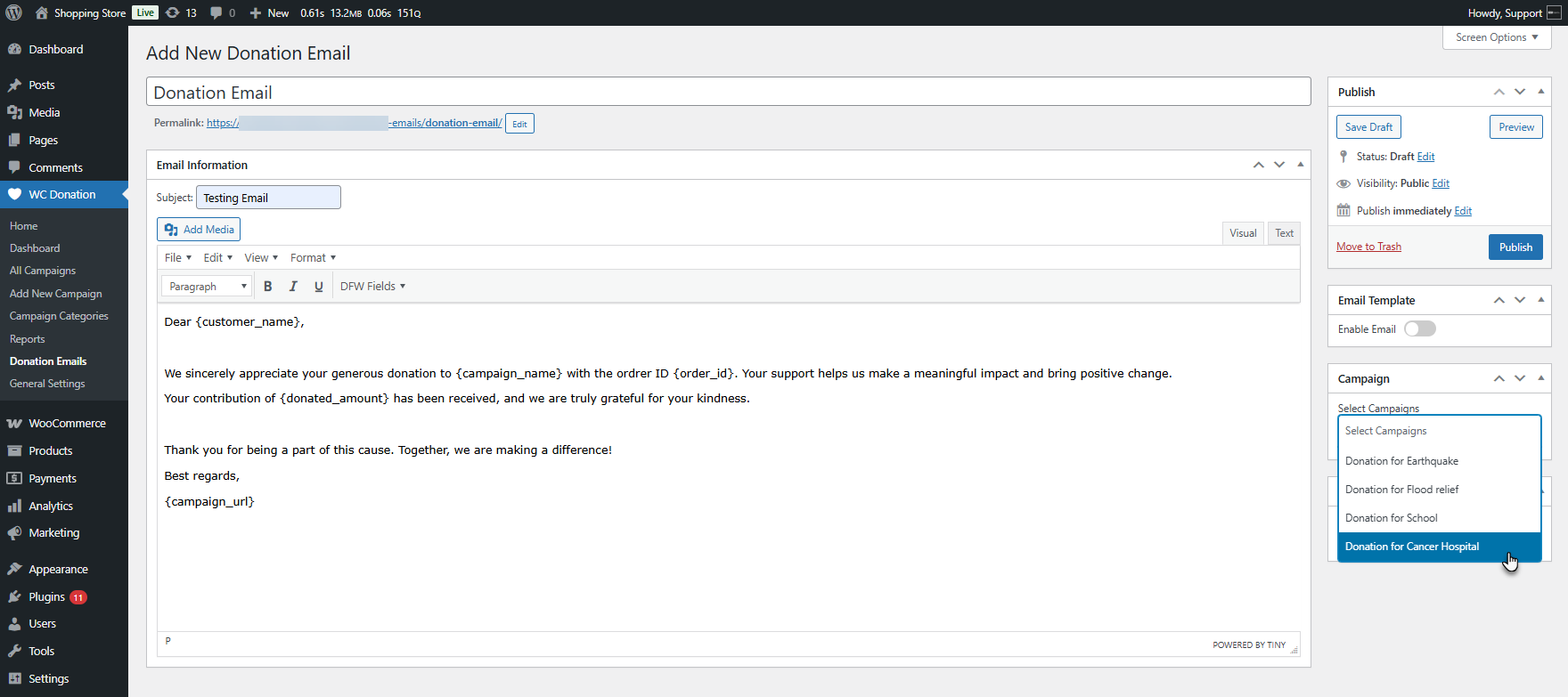 Select the campaigns