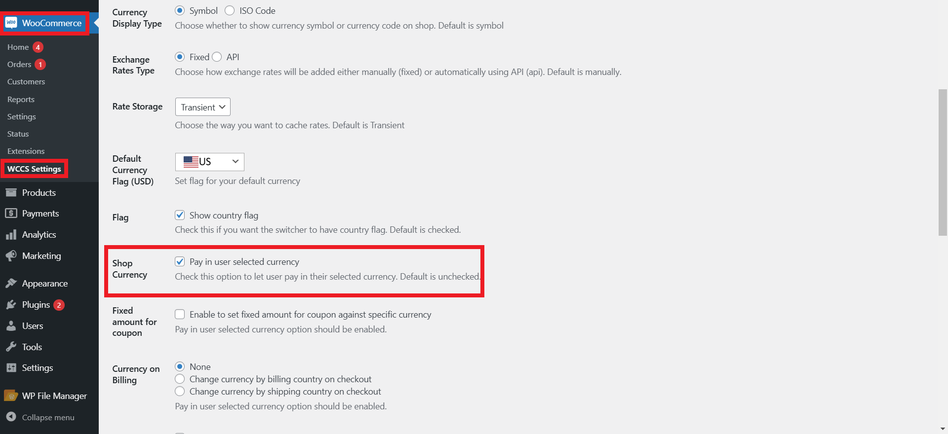 Shop Currency Feature - WPExperts Shop Currency Feature